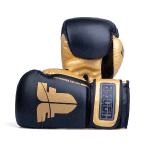 Box rukavice Fighter Trainig PU ierna/zlat 12,14,16OZ