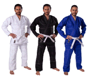 Danrho kimono BJJ 300g biele, ierne, modr