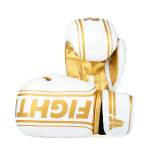 Box rukavice Fighter Stripe biela/zlat 14OZ